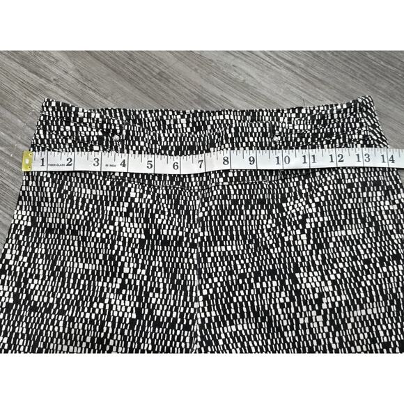 Jenna Rose Black White Abstract Business Casual High Waisted Straight Leg Pants - Picture 6 of 8